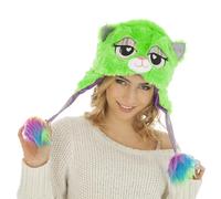 Chaks - Bonnet animalier pour adulte, bonnet en peluche avec tête d'animal