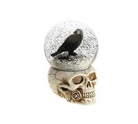 Chaks - Boule À Neige TÊTE Mort Corbeau RESINE 12.6X15.6CM - Décoration spécial Halloween - Thème(s) : Citrouille Chic