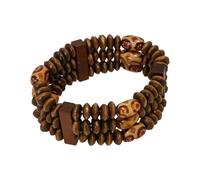 Chaks - Bracelet avec perles en bois, bracelet, accessoires pour costumes, indien (Lot de 2)