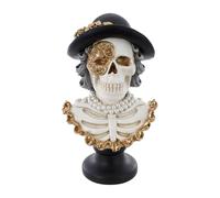 Chaks - Buste squelette de style vénitien, figurine XXL, figurine décorative en résine synthétique avec chapeau et masque de bal pour Halloween