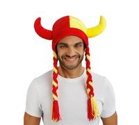 Chaks - Casque avec cornes et tresses, accessoire supporter Coupe du monde