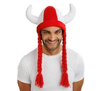 Chaks - Casque avec cornes et tresses, accessoire supporter Coupe du monde