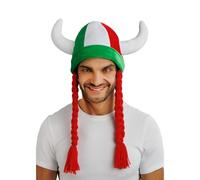 Chaks - Casque avec cornes et tresses, accessoire supporter Coupe du monde
