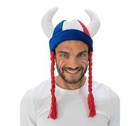 Chaks Casque gaulois Cornes et Tresses Bleu Blanc Rouge – Bleu