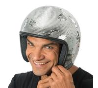 Chaks - Casque Boule à facettes pour Adultes, Casque argenté