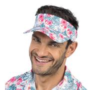 Chaks - Casquette hawaïenne à visière avec motif hibiscus, chapeau de soleil, accessoire de déguisement pour festivals et fêtes estivales
