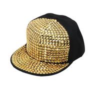 Chaks - Casquette Snapback avec rivets dorés, casquette de baseball pour festival, carnaval, tenue hip hop