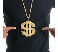 Chaks - chaîne en or, collier de rappeur dans le style hip hop des années 90, accessoire de costume pour carnaval, fête, survêtement des années 80