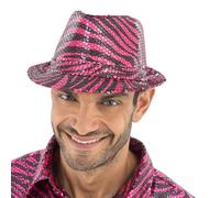 Chaks - Chapeau à paillettes look tigre pour femmes et hommes, fedora scintillant comme accessoire de costume pour carnaval et festival