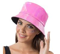 Chaks - Chapeau bob pour femme au look métallisé, chapeau de pêcheur pliable avec protection UV, accessoire tendance pour les festivals et les fêtes
