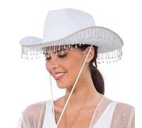 Chaks - Chapeau de cow-girl à franges en strass pour festival