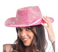Chaks - Chapeau de cowboy avec strass, chapeau western de rodéo pour le carnaval, les festivals et les enterrements de vie de jeune fille
