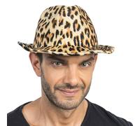 Chaks - Chapeau fedora au look léopard pour femmes et hommes, imprimé animalier, accessoire de costume pour carnaval et festival
