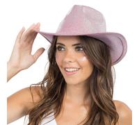 Chaks - Chapeau western, chapeau de cow-girl brillant au look western, accessoire de costume pour carnaval, festival et fête