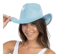 Chaks - Chapeau western, chapeau de cow-girl brillant au look western, accessoire de costume pour carnaval, festival et fête