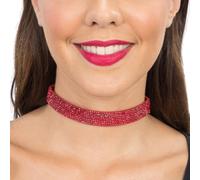 Chaks - Collier ras-du-cou à strass femme, collier pailleté réglable