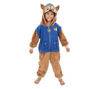 Chaks - Combinaison Chase pour enfants, grenouillère douillette | Combinaison officielle Paw Patrol avec capuche et oreilles, déguisement et tenue de loisirs pour le carnaval et le quotidien