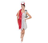 Chaks - Costume ange et diable, 2 pièces avec robe, ailes et serre-tête, déguisement pour Halloween et carnaval