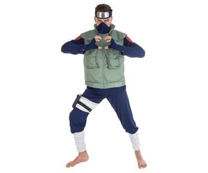 Chaks - Costume de Kakashi Hatake, tenue de cosplay d'anime | Costume officiel de Naruto, ensemble de 8 pièces comprenant un gilet, un pantalon, un masque et un bandeau pour le carnaval