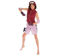 Chaks - Costume de Sakura Haruno, tenue de cosplay d'anime | Costume officiel de Naruto, ensemble de 8 pièces comprenant un haut, un pantalon, un bandeau et accessoires pour le carnaval