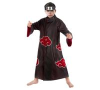 Chaks - Costume d'Itachi Uchiha pour enfants, tenue de cosplay d'anime | Tenue officielle Naruto, ensemble 2 pièces comprenant une robe et un bandeau, pour le carnaval et les événements anime