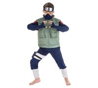 Chaks - Costume Kakashi Hatake pour garçons, tenue Naruto officielle avec accessoires, ensemble anime 8 pièces pour carnaval et Comic Con