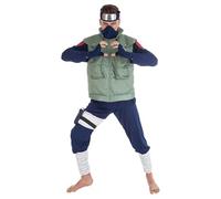 Chaks - Costume Kakashi Hatake pour homme, tenue Naruto officielle avec accessoires, ensemble anime 8 pièces pour carnaval et Comic Con