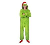 Chaks - Costume Le Grinch™, Combinaison pour adultes, Jumpsuit, Onesie pour le carnaval, Costume de Noël