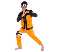 Chaks - Costume Naruto pour homme, tenue Naruto officielle, 5 pièces, haut, pantalon et accessoires, carnaval, Comic Con et cosplay