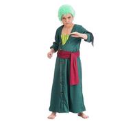 Chaks - Costume Zoro pour garçons, tenue officielle One Piece, ensemble anime 2 pièces avec manteau et ceinture pour cosplay et carnaval