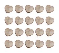 Chaks - Décoration de table cœur en bois avec écorce, mariage | 19 x 19 x 3 cm, 20 pièces, décoration naturelle pour la Saint-Valentin et les projets de bricolage, cœur en bois