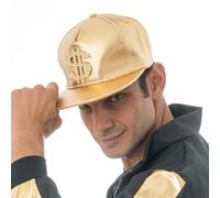 Chaks - Dollar Basecap pour adultes, casquette scintillante de rappeur des années 90 pour carnaval, festival, fête à thème