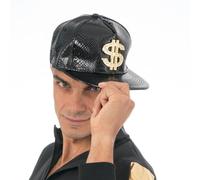 Chaks - Dollar Basecap pour adultes, casquette scintillante de rappeur des années 90 pour carnaval, festival, fête à thème
