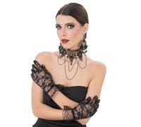 Chaks - Ensemble de bijoux pour femmes, 3 pièces, collier, boucles d'oreilles et gants, accessoires de costume pour Halloween et Carnaval