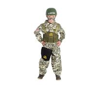 Chaks - Ensemble de costume Navy Seal pour garçons, style camouflage | Ensemble 6 pièces comprenant un casque, une veste, un pantalon, une ceinture, un gilet et un porte-gourde, pour le carnaval