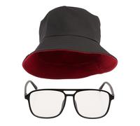 Chaks - Kit de déguisement rappeur, chapeau réversible, noir ou rouge, lunettes incluses, accessoires, chapeau de pêcheur pour carnaval, festival