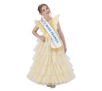 Chaks - Ensemble Miss France pour filles, costume officiel avec robe, diadème et écharpe, tenue pour le carnaval et les événements