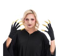 Chaks - Gants avec ongles pailletés, 1 paire, Halloween