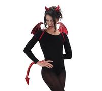 Chaks - Kit d'accessoires pour costume de diable: cornes, ailes et queue | Accessoires de déguisement pour Halloween et cosplay, déguisement diable rouge, accessoires carnaval et soirées à thème