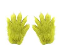 Chaks - Le Grinch™ Gants avec fourrure synthétique verte, gants de Noël, accessoires pour déguisements de Grinch