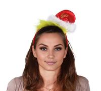 Chaks - Le Grinch™ Serre-tête adulte avec peluche verte & bonnet de Noël, accessoires pour costumes de Grinch (Lot de 2)