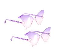 Chaks - Lot de 2 lunettes papillon pour femme avec verres colorés