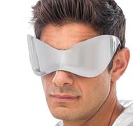 Chaks - Lunettes Alien argent, verres miroirs en design spatial, accessoires futuristes pour carnaval, festival