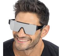 Chaks - Lunettes de fête miroir, lunettes à effet miroir comme accessoire de costume pour le carnaval, les festivals et les fêtes