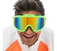 Chaks - Lunettes de ski style années 80/90, lunettes flashy au look rétro pour festival, après-ski, fêtes