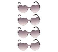 Chaks - Lunettes de soleil en forme de cœur, lot de 4 rétro, festival