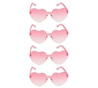 Chaks - Lunettes de soleil en forme de cœur, lot de 4 rétro, festival