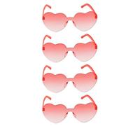 Chaks - Lunettes de soleil en forme de cœur, lot de 4 rétro, festival