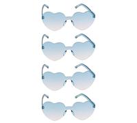 Chaks - Lunettes de soleil en forme de cœur, lot de 4 rétro, festival