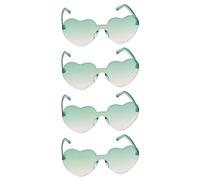 Chaks - Lunettes de soleil en forme de cœur, lot de 4 rétro, festival